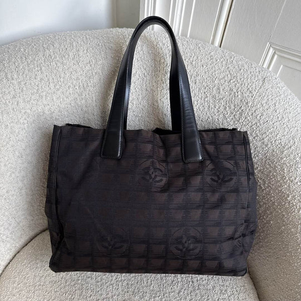 2005 Chanel CC Travel Line Dark Brown Tote Bag
