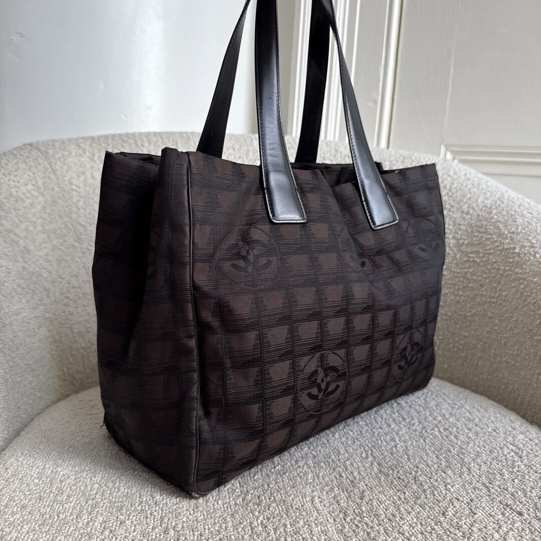 2005 Chanel CC Travel Line Dark Brown Tote Bag