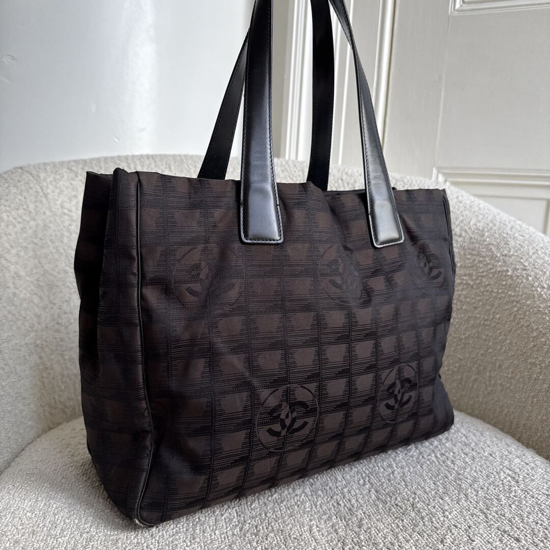 2005 Chanel CC Travel Line Dark Brown Tote Bag