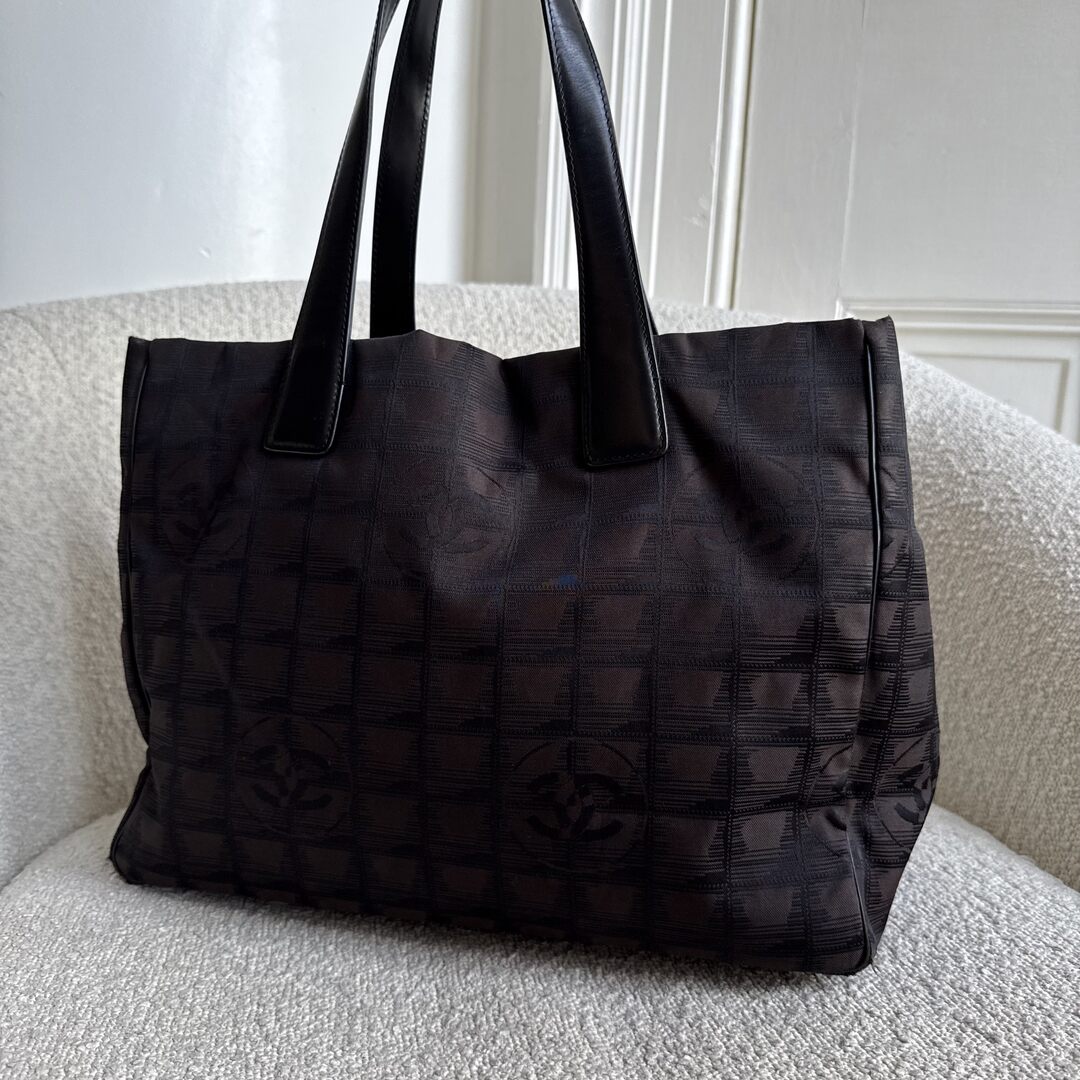 2005 Chanel CC Travel Line Dark Brown Tote Bag