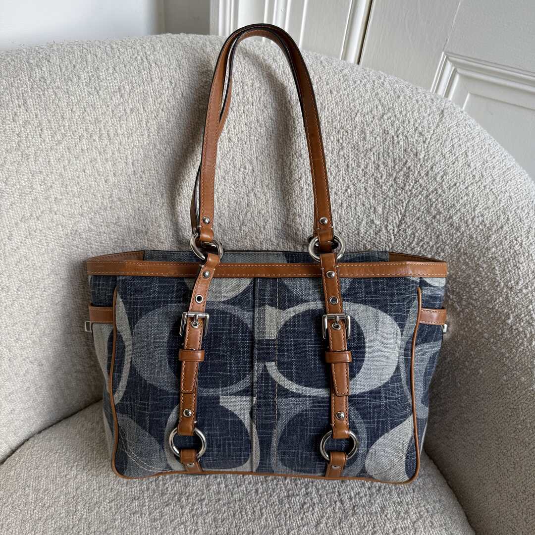 Coach Signature Denim Tote Bag