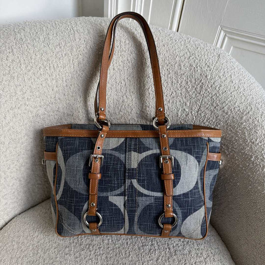 Coach Signature Denim Tote Bag