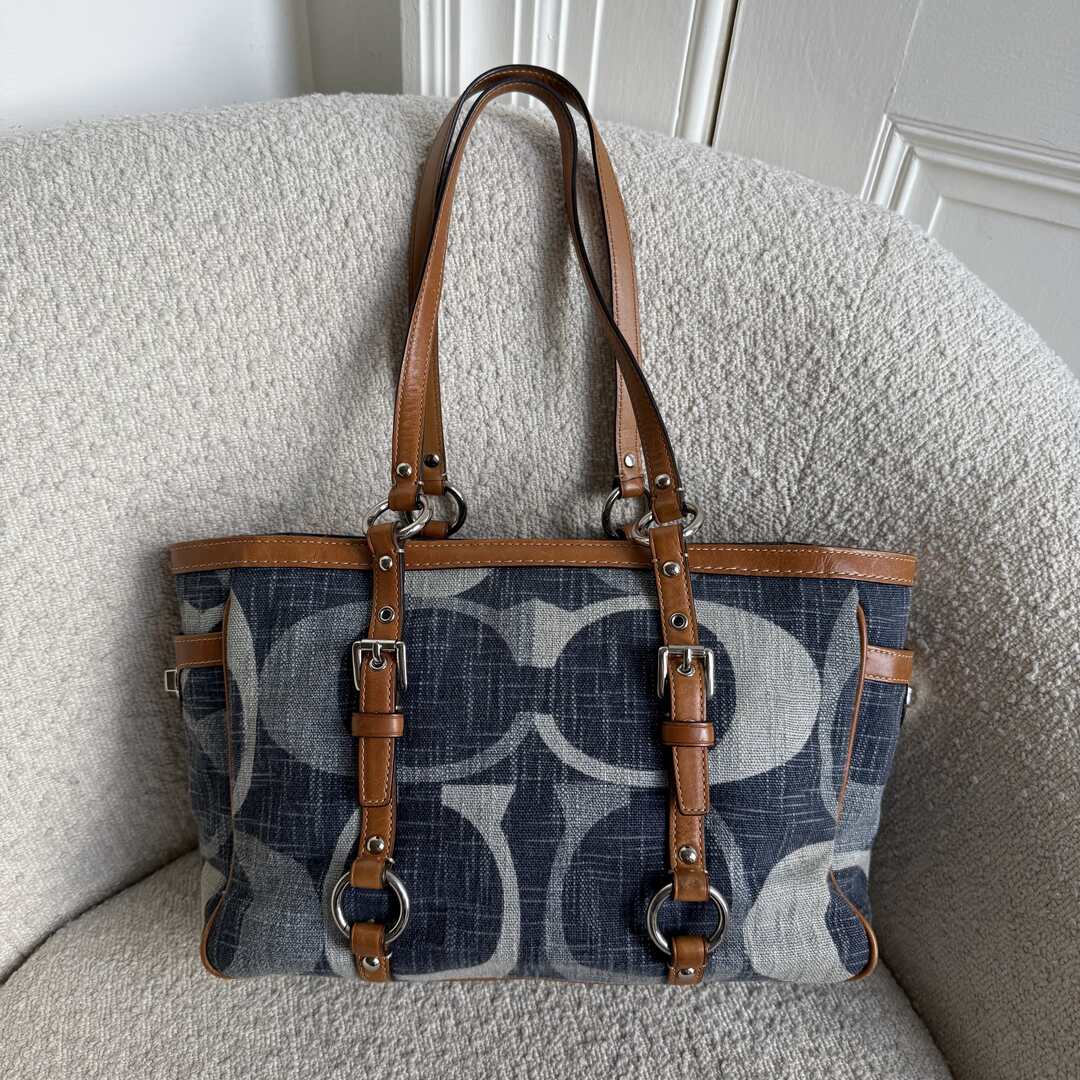 Coach Signature Denim Tote Bag