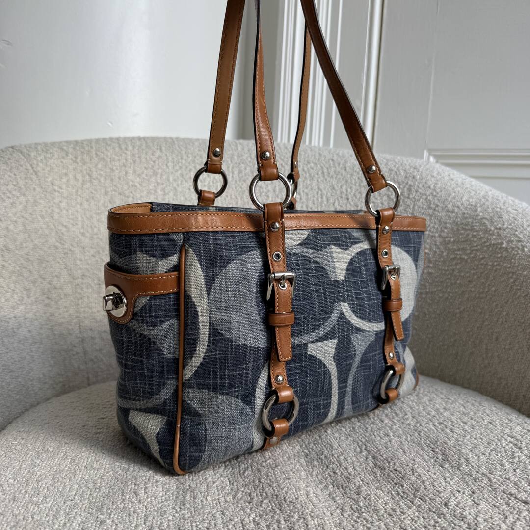 Coach Signature Denim Tote Bag