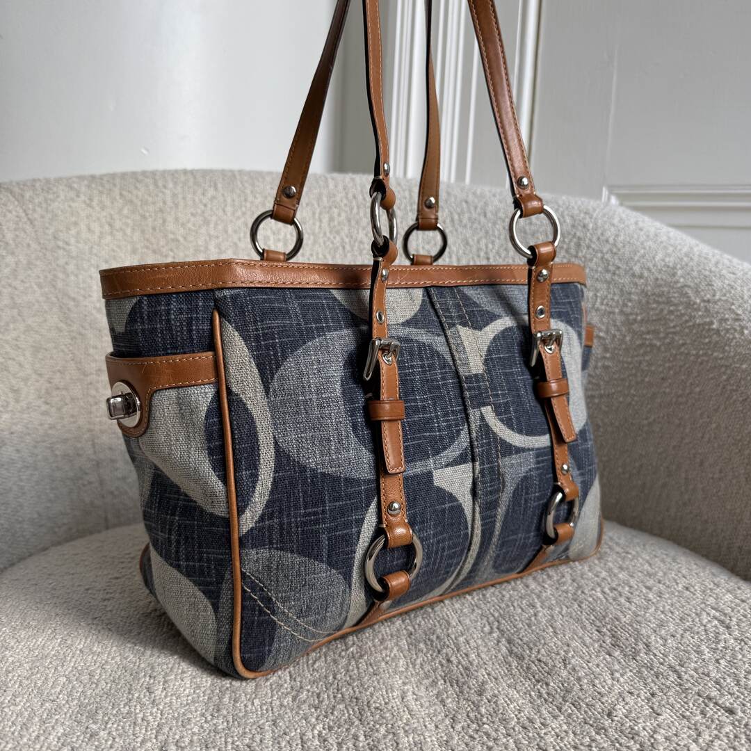 Coach Signature Denim Tote Bag