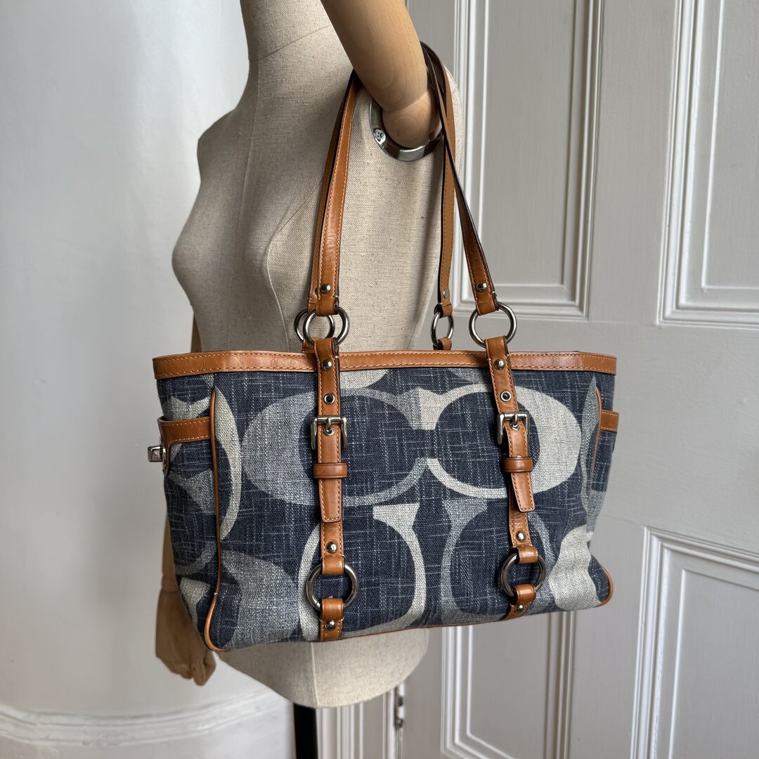 Coach Signature Denim Tote Bag