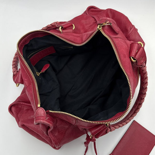 2012 Balenciaga The Giant Work Leather Red Shoulder Bag