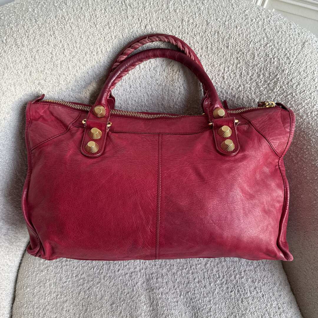 2012 Balenciaga The Giant Work Leather Red Shoulder Bag