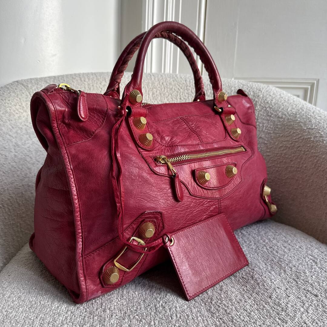 2012 Balenciaga The Giant Work Leather Red Shoulder Bag