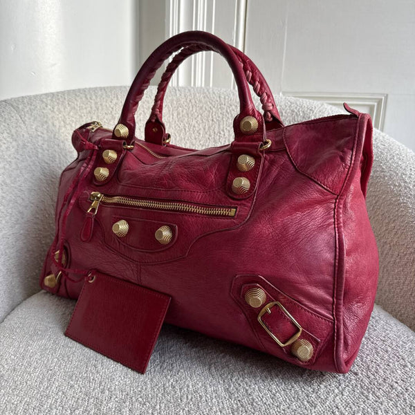 2012 Balenciaga The Giant Work Leather Red Shoulder Bag