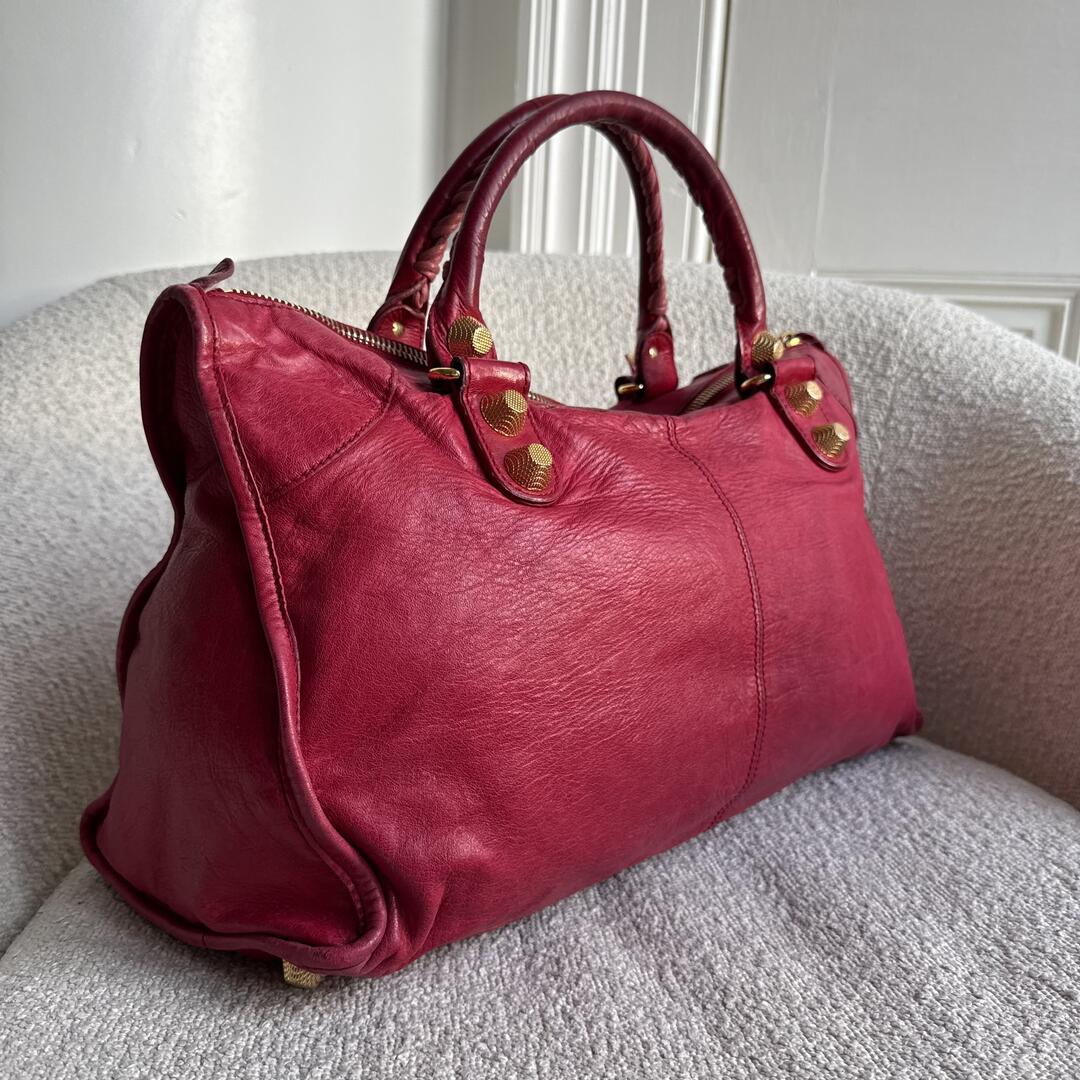 2012 Balenciaga The Giant Work Leather Red Shoulder Bag