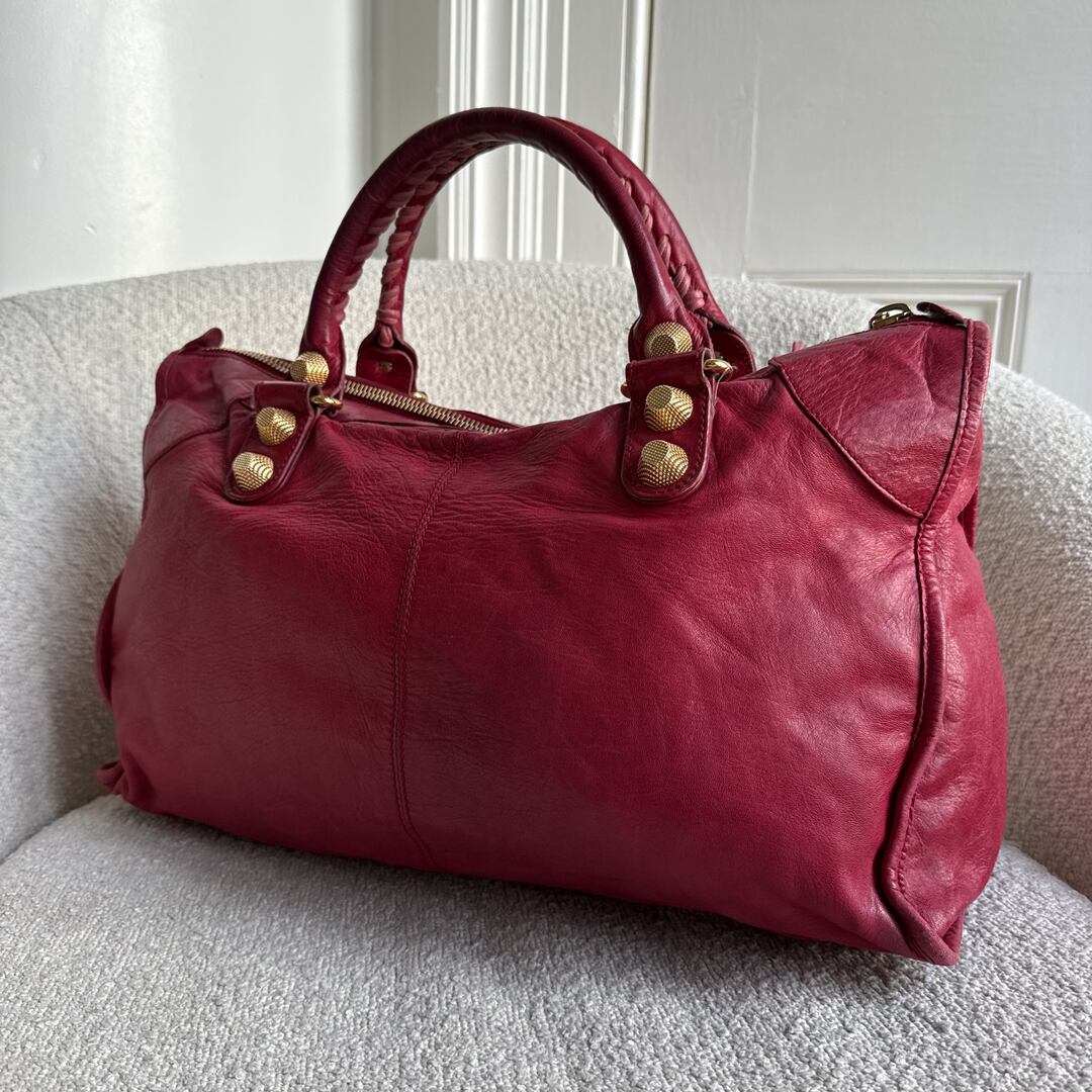 2012 Balenciaga The Giant Work Leather Red Shoulder Bag