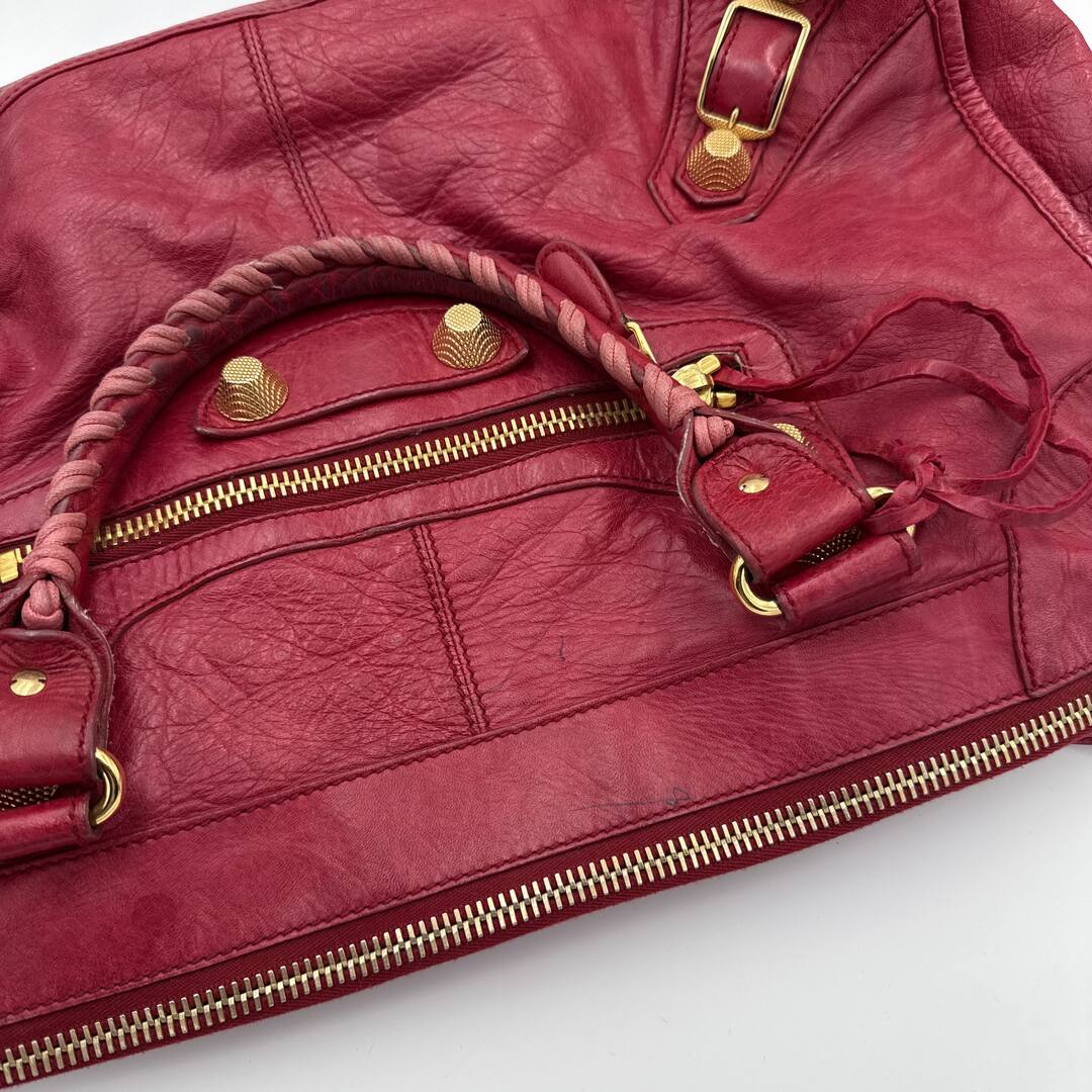 2012 Balenciaga The Giant Work Leather Red Shoulder Bag