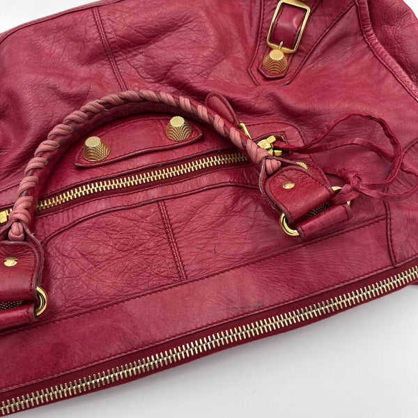 2012 Balenciaga The Giant Work Leather Red Shoulder Bag
