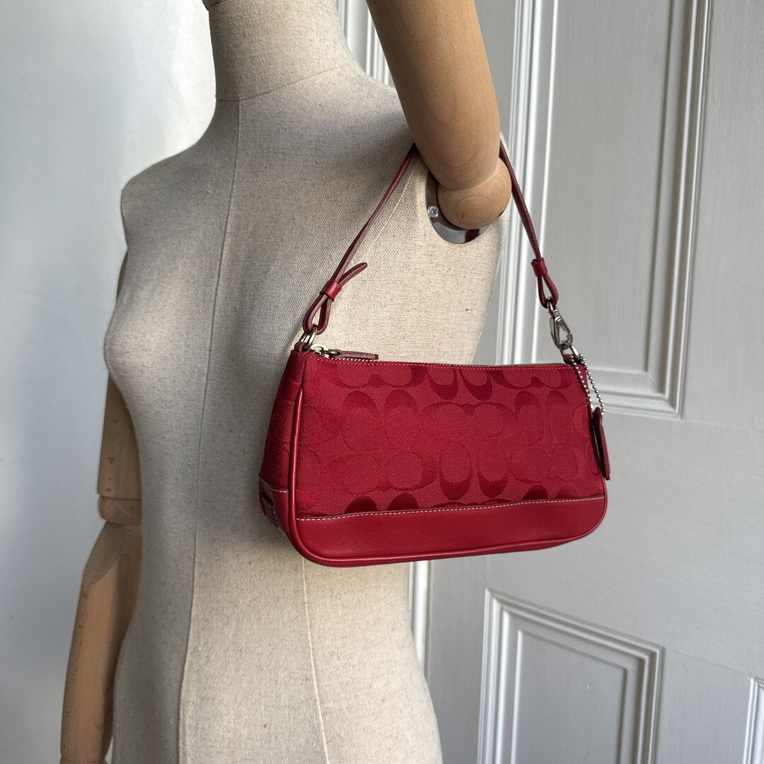RARE Coach Signature Demi Red Shoulder Bag