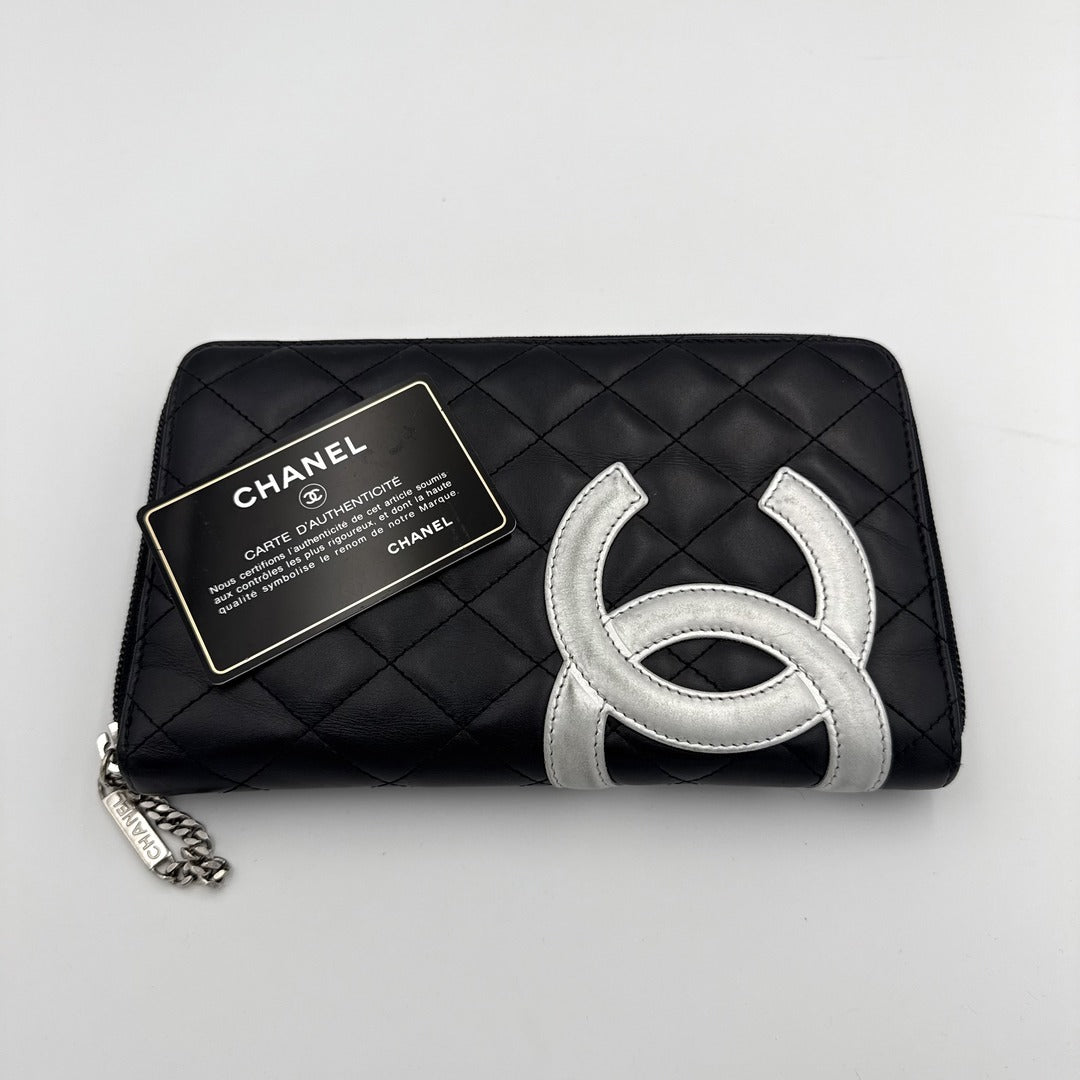 2011 Chanel CC Cambon Black Leather Wallet