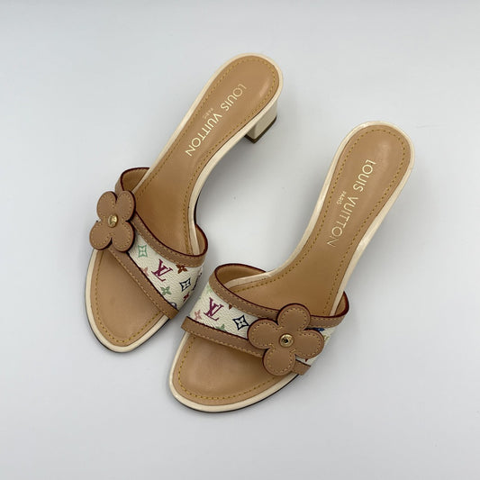 2005 Louis Vuitton x Murakami White Multi Colour Kitten Heels