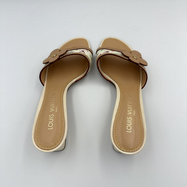 2005 Louis Vuitton x Murakami White Multi Colour Kitten Heels