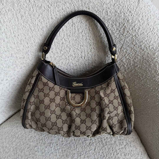 Gucci GG Canvas Abbey Brown Shoulder Bag