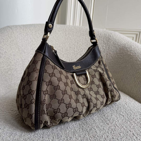 Gucci GG Canvas Abbey Brown Shoulder Bag
