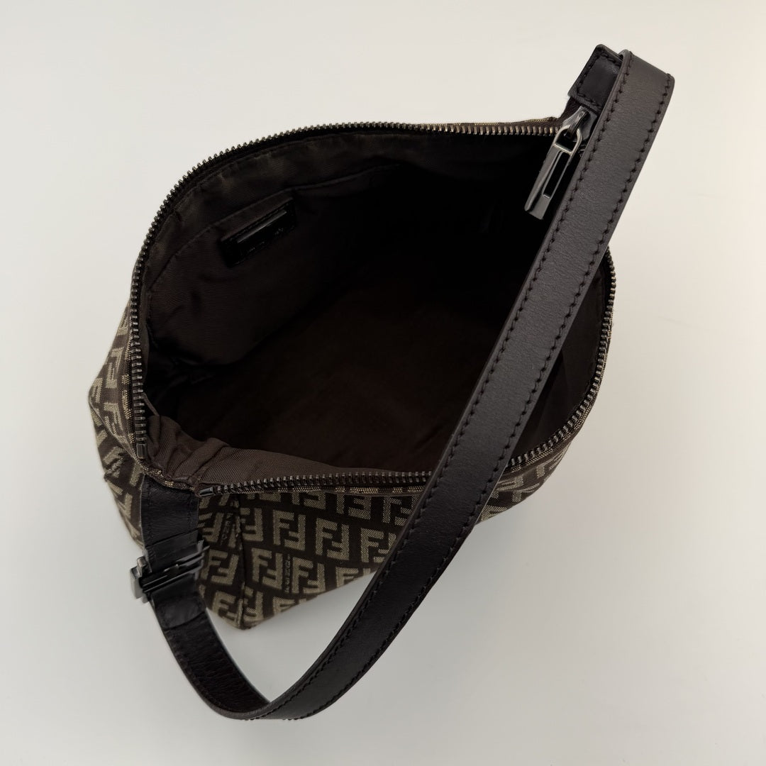 Fendi Zucchino Brown Shoulder Bag