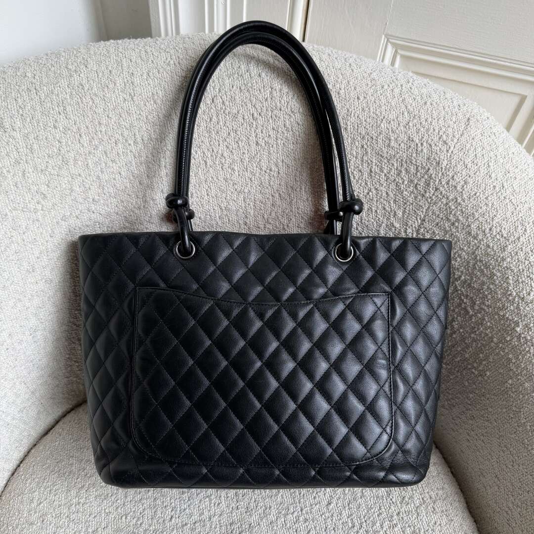 2010 Chanel Cambon Quilted Black Tote Bag