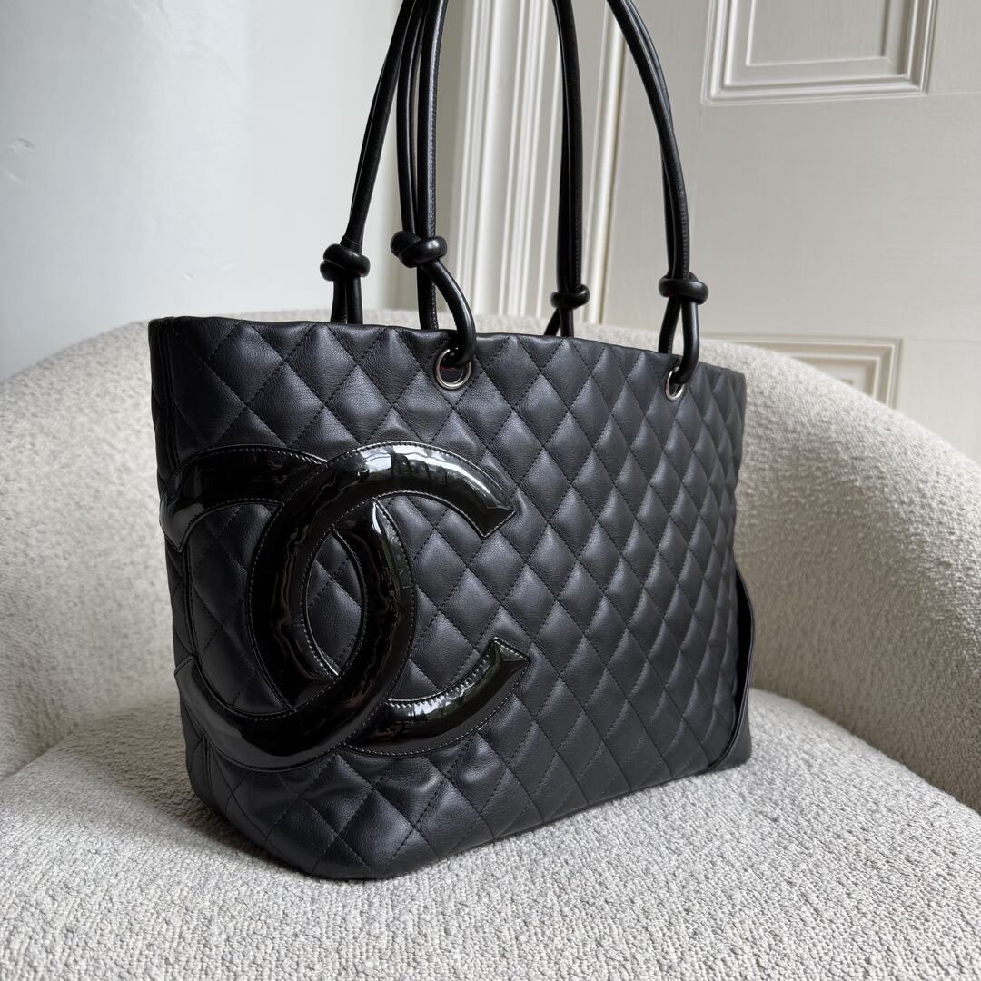 2010 Chanel Cambon Quilted Black Tote Bag