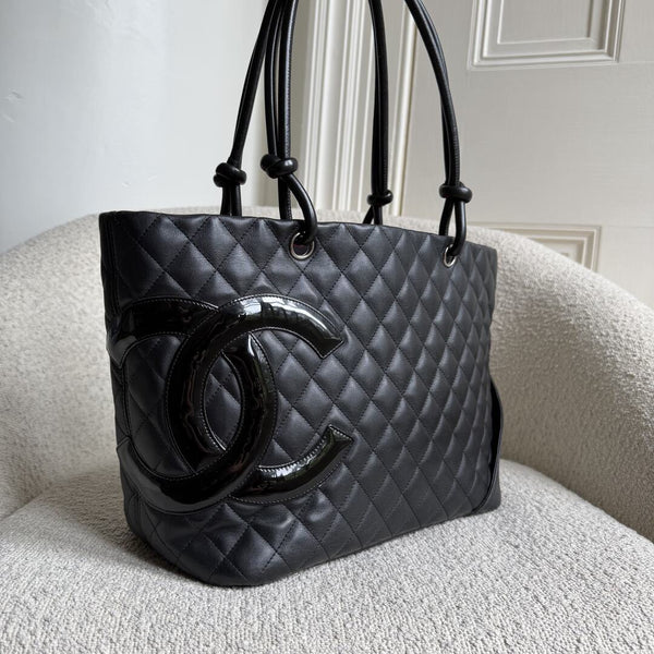 2010 Chanel Cambon Quilted Black Tote Bag