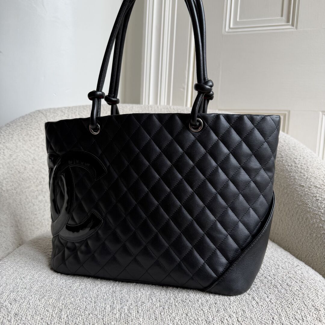 2010 Chanel Cambon Quilted Black Tote Bag