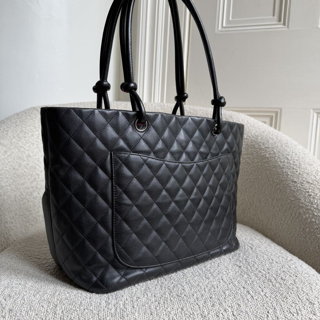 2010 Chanel Cambon Quilted Black Tote Bag