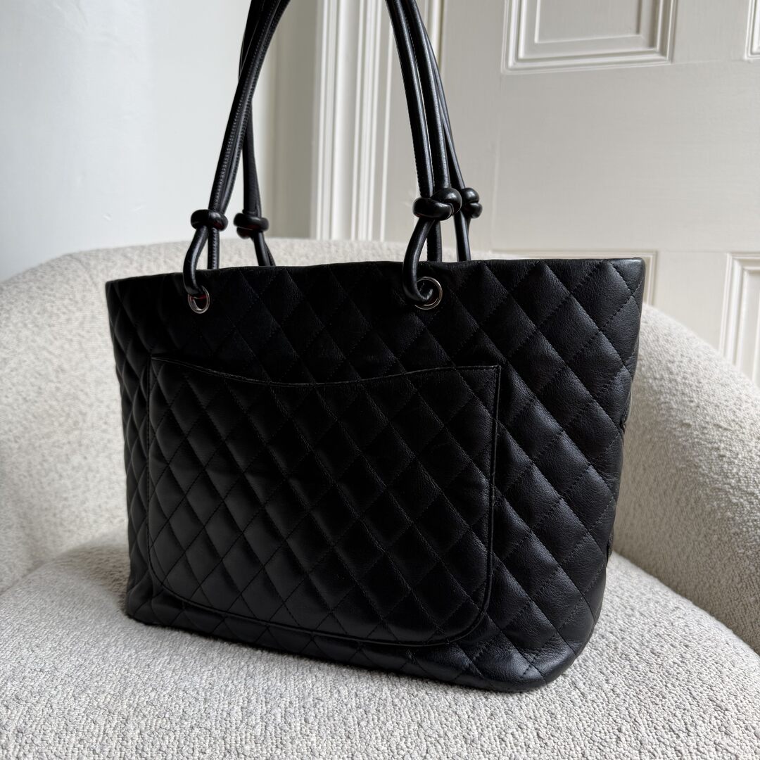 2010 Chanel Cambon Quilted Black Tote Bag
