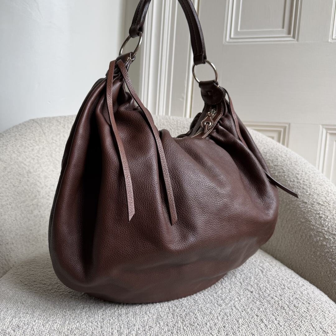 Miu Miu Hobo Leather Brown Large Shoulder Bag