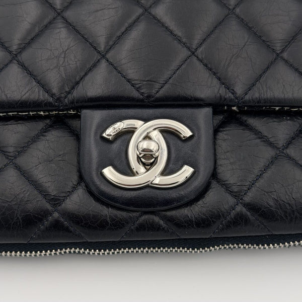 2014 Chanel CC Classic Lambskin Dark Blue Flap Shoulder Bag