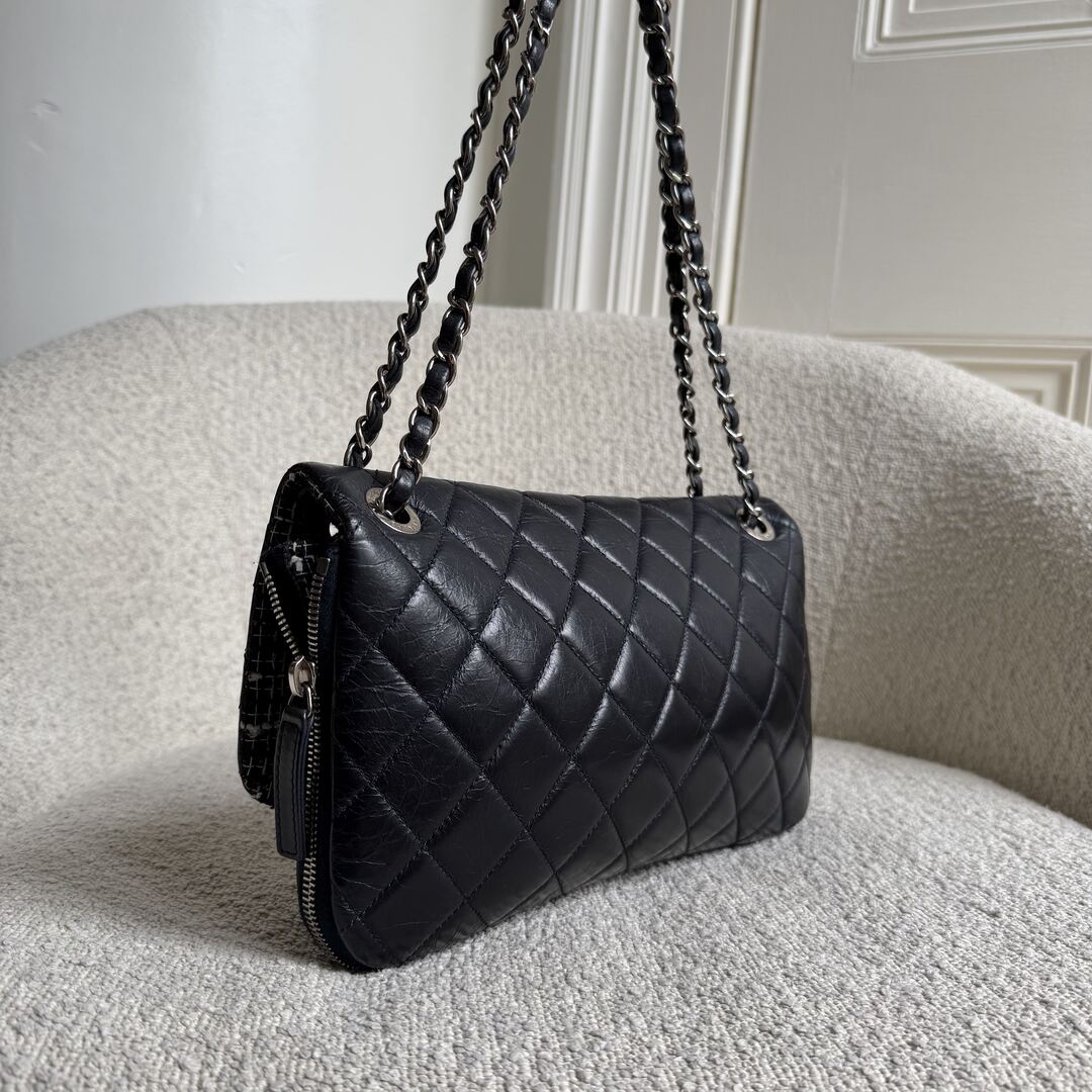 2014 Chanel CC Classic Lambskin Dark Blue Flap Shoulder Bag