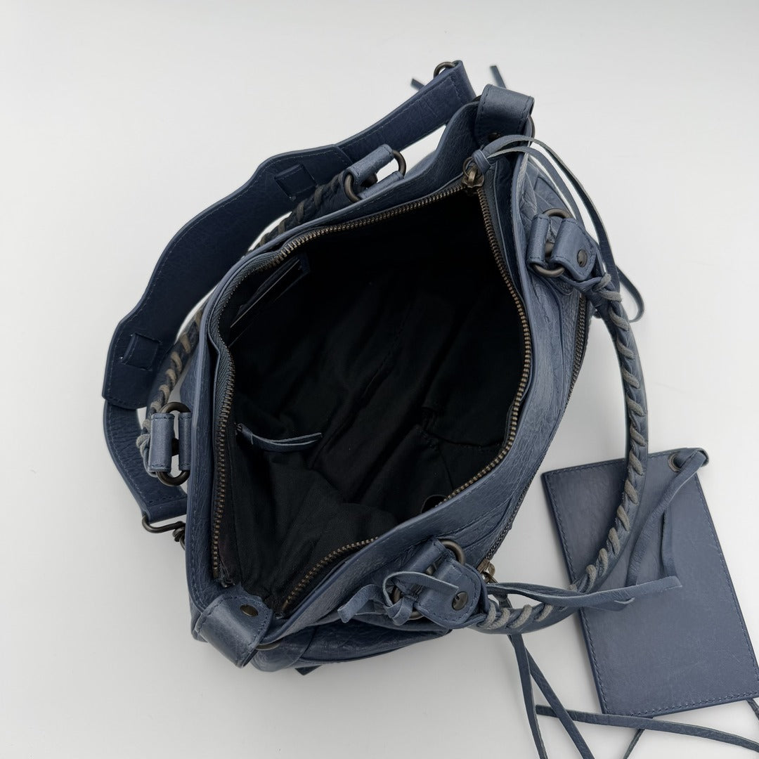 2014 Balenciaga First Blue Leather Bag