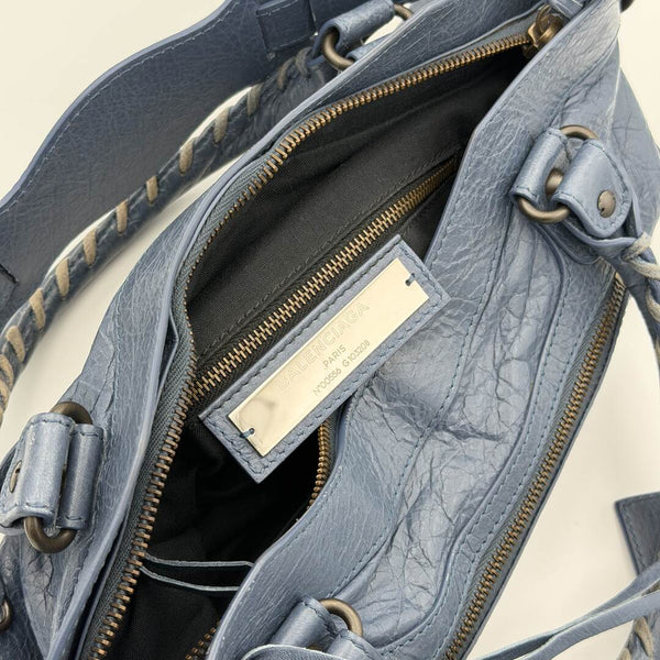2014 Balenciaga First Blue Leather Bag