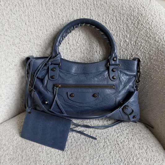 2014 Balenciaga First Blue Leather Bag
