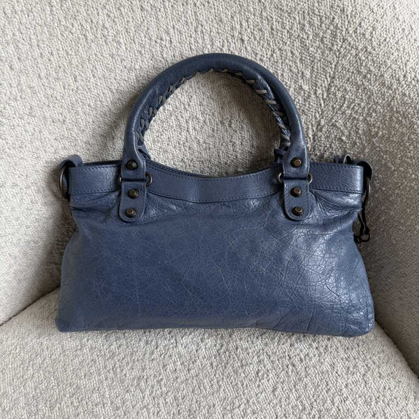 2014 Balenciaga First Blue Leather Bag