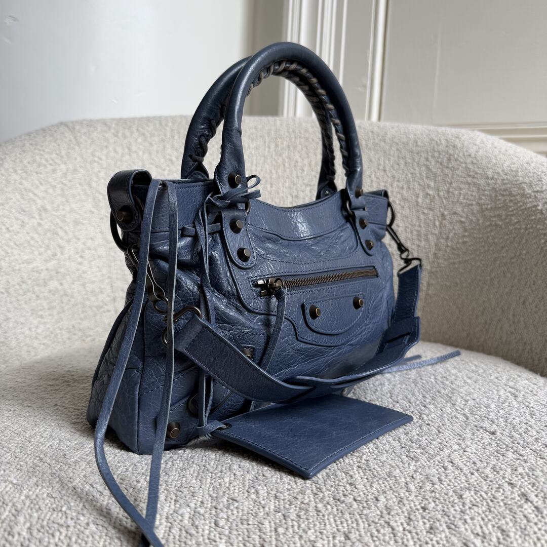 2014 Balenciaga First Blue Leather Bag