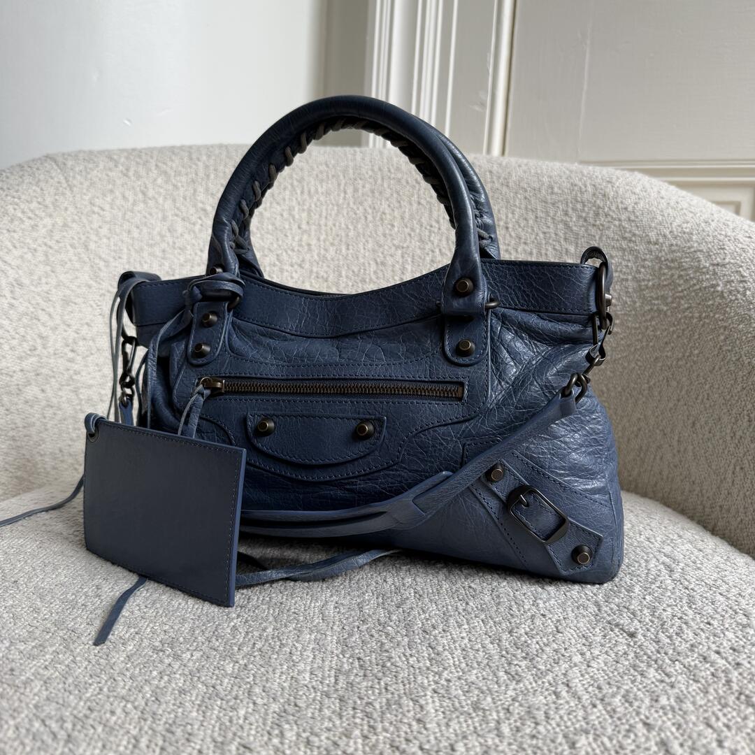 2014 Balenciaga First Blue Leather Bag