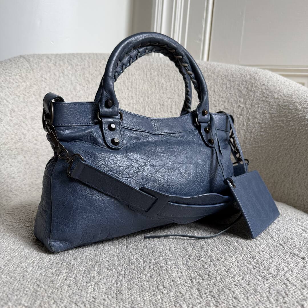 2014 Balenciaga First Blue Leather Bag