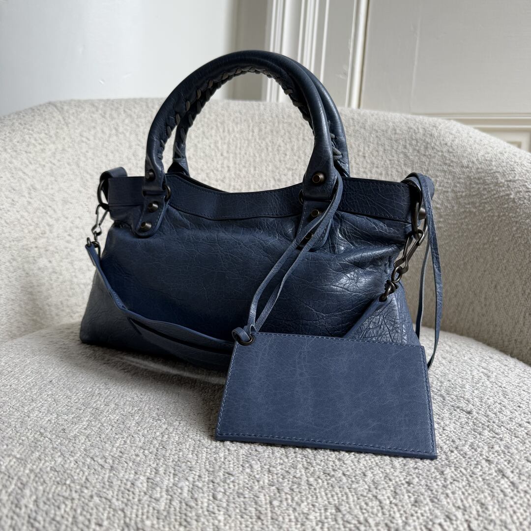 2014 Balenciaga First Blue Leather Bag