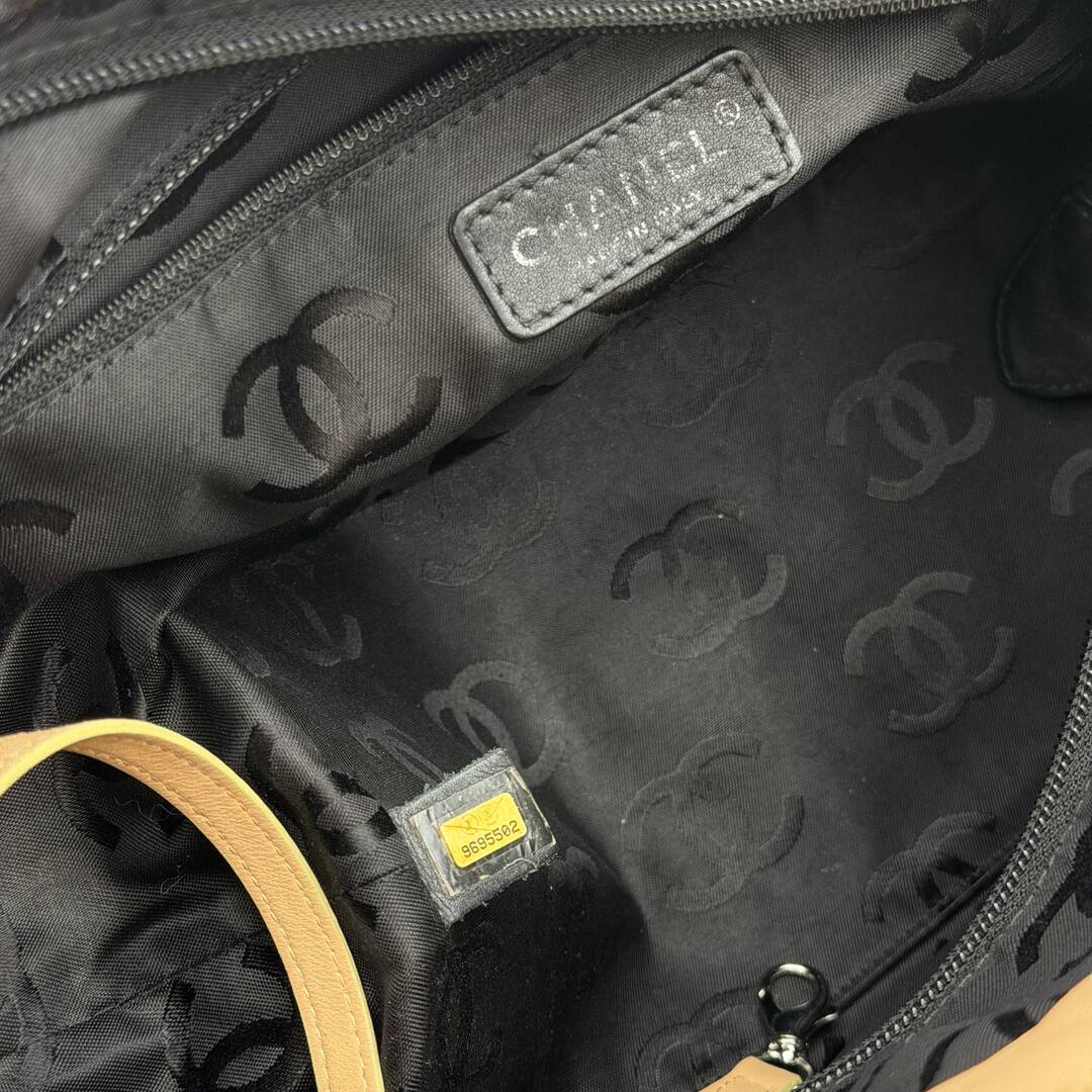 2005 Chanel Cambon Quilted Beige Tote Bag