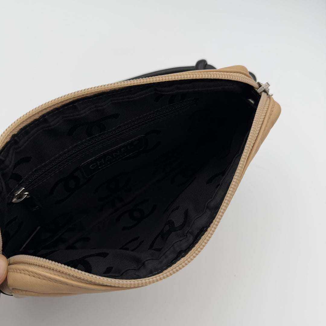 2004 Chanel Cambon Quilted Beige Mini Shoulder Bag