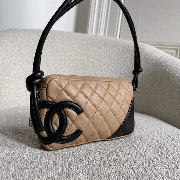 2004 Chanel Cambon Quilted Beige Mini Shoulder Bag
