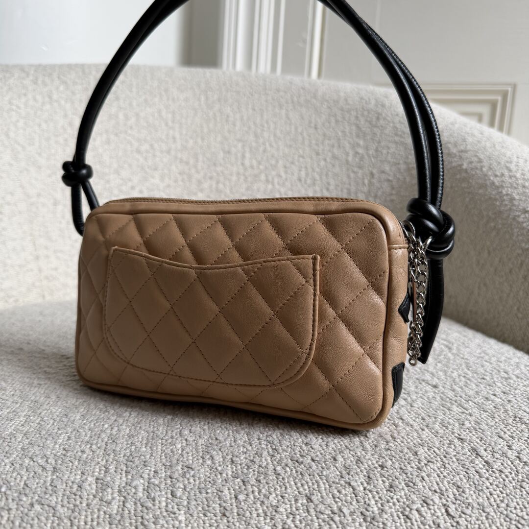 2004 Chanel Cambon Quilted Beige Mini Shoulder Bag