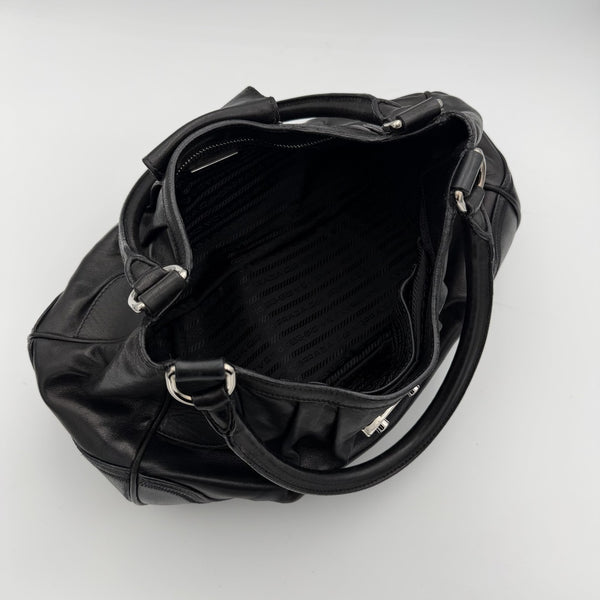 Prada Vitello Daino Hobo Leather Black Shoulder Bag