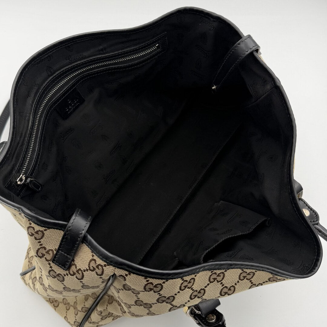 Gucci GG Twins Black Leather Tote Bag