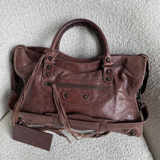 2010 Balenciaga City Leather Brown Handbag