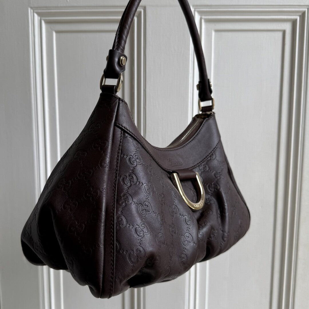 Gucci Guccissima Abbey Brown Shoulder Bag